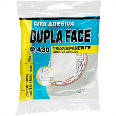 Fita Dupla Face Adelbras Acrilica Transparente 18X 30M Blister 