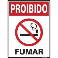 Placa Sinalizacao Poliestireno 15X20 ''proibido Fumar''  220Ab