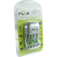 Carregador Flexgold Para Pilha Aaa 1100Ma Com 4 Aaa Fx-C03/Aaa