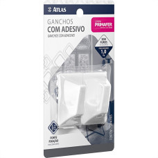 Gancho Adesivo Primafer Branco Plastico 0,1 1Kg 2Pecas Grande Pr2510