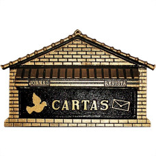 Caixa Carta Real Aluminio''Casinha''N08 Ouro Grande 21