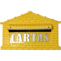 Caixa Carta Real Plastico''Casinha''N04P Amarela Media 735