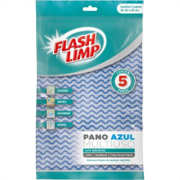 Pano Limpeza Flashlimp Mult Azul Com 5Pecas Blister Flp4588