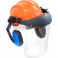 Capacete Com Abafador+Viseira Plastcor Laranja 