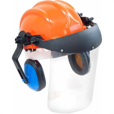 Capacete Com Abafador+Viseira Plastcor Laranja 