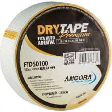 Fita Drywall Ancora Telada Fibra De Vidro 48Mmx100M Ftd50100