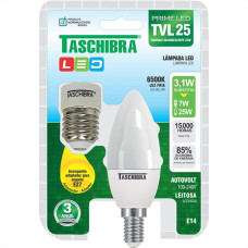 Lampada Led Vela Taschibra 3,1W 6500K Leitosa Tvl25 