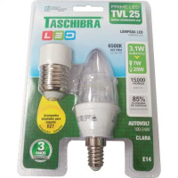 Lampada Led Vela Taschibra 3W 6500K Clara Tvl25 