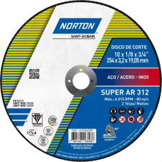 Disco De Corte Para Ferro Norton 10 X 1/8 X 3/4 312 