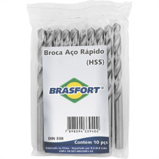 Broca Aco Rapido Brasfort 5,0Mm 7477 - Kit C/10 