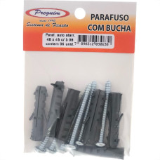 Cartela Parafuso Auto Atarrachante Preguim Cabeca Panela Philips Com Bucha 08Mm Com 06 Pecas 0630