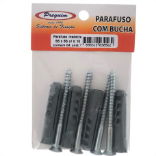 Cartela Parafuso Madeira Preguim Com Bucha 10Mm Philips Com 04 Pecas 0562