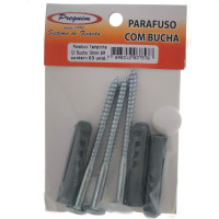 Cartela Parafuso Madeira Preguim Cabeca Tampinha Philips Com Bucha 10Mm Com 03 Pecas 7578