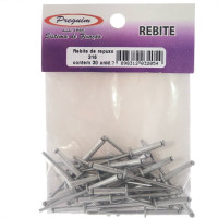 Cartela Rebite Preguim Aluminio Repuxo 316 Com 30 Pecas 2054