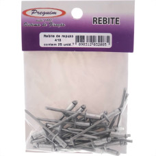 Cartela Rebite Preguim Aluminio Repuxo 410 Com 25 Pecas 2085