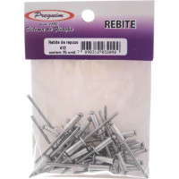 Cartela Rebite Preguim Aluminio Repuxo 412 Com 25 Pecas 2092