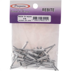 Cartela Rebite Preguim Aluminio Repuxo 416 Com 23 Pecas 2115