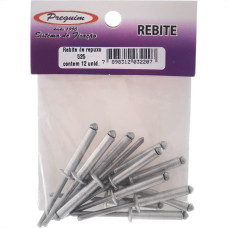 Cartela Rebite Preguim Aluminio Repuxo 525 Com 12 Pecas 2207