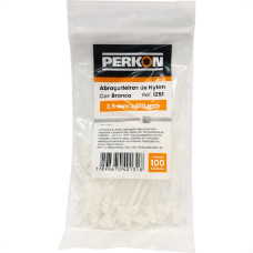 Abracadeira Nylon Perkon Branca 3,5X100 100 Pecas 1251