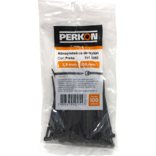 Abracadeira Nylon Perkon Preta 3,5X100 100 Pecas 1282