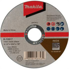 Disco De Corte Para Inox Makita 4.1/2X3/64X7/8 Fino D-72017-10