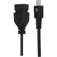 Cabo Micro Usb Mobile - Micro Usb + Usb A Femea - 17Cm - Preto 018-0112