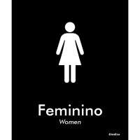 Placa Sinalizacao Poliestireno 15X18 ''Feminino (Portugues/Ingles)'' Blk03