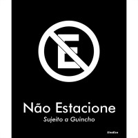 Placa Sinalizacao Poliestireno 15X18 ''Nao Estacione Sujeito A Guincho'' Blk09