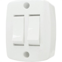 Interruptor Externo Ilumi Retangular Branco 2 Simples Com 1Peca 16562