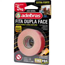 Fita Dupla Face Adelbras Espuma Extra Forte 24 X 1,5M Ate 5Kg 