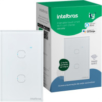 Interruptor Inteligente Intelbras Wifi Touch Branco 2 Teclas Ews 1002 