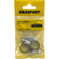 Cartela Abracadeira Rosca Sem Fim Brasfort  5/8 X 3/4'' Cartela Com 2 Pecas 7652