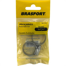 Cartela Abracadeira Rosca Sem Fim Brasfort  3/4 X 1'' Cartela Com 2 Pecas 7651