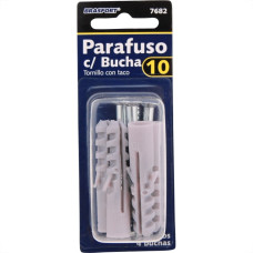 Cartela Parafuso Madeira Brasfort Com Bucha 10Mm Philips Cartela Com 4 Pecas 7682