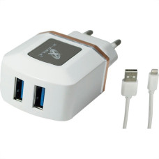 Carregador Flexgold Com Pino Adaptador Com Cabo Iphone 2.1A Kit Xc-Ur8