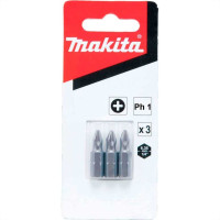 Ponteira Makita Bits Phillips Ph1 X 25Mm Curta Com 3 Pecas B-23450