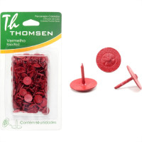 Percevejo Thomsen Vermelho Cartela Com 50 Pecas Pc-021