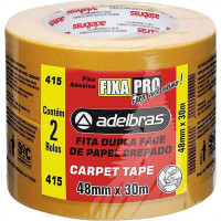 Fita Dupla Face Adelbras De Papel Carpet 415 48 X 30M  - Kit C/2 