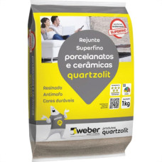 Rejunte Quartzolit Porcelanato E Ceramica Cinza Outono 1Kg 0110.00019.0015Fd - Kit C/15 