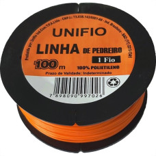 Linha Pedreiro 1 Fio 100M Laranja  - Kit C/12 