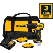 Furadeira Parafusadeira Dewalt Impacto 1/2'' 20V 2Baterias 2.0Ah Bivolt Com Bolsa Dcd709D2-Br