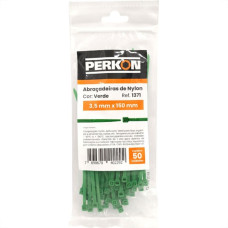 Abracadeira Nylon Perkon Verde 35X150 50 Pecas 1371