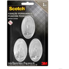 Gancho Adesivo 3M Scotch Medio 3Pecas Transparente Hb004684328