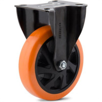 Rodizio Colson Polietileno Base Fixa Laranja Sem Trava 125Mm 