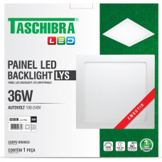 Luminaria Led Plafon Taschibra Lys Embutir Quadrado 36W 6500K 40Cm 