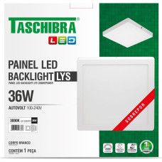 Luminaria Led Plafon Taschibra Lys Externo Quadrado 36W 3000K 40Cm 