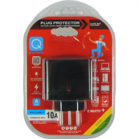 Protetor De Surto Plug 2P+T 10A Qualitronix Preto Qpp03P