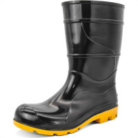 Bota Cartom 210Sa Preta Solado Amarelo Cano Medio 3536 Par 003148