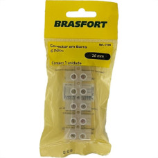 Cartela Conector Barra Brasfort Plastico 6 Polos 16Mm 7709