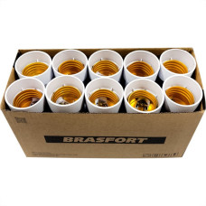 Pino Porta Lampada 2 Polos Brasfort Branco 9091 - Kit C/20 